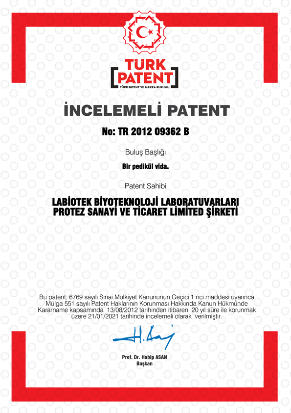 Labiotech Turk PATENT